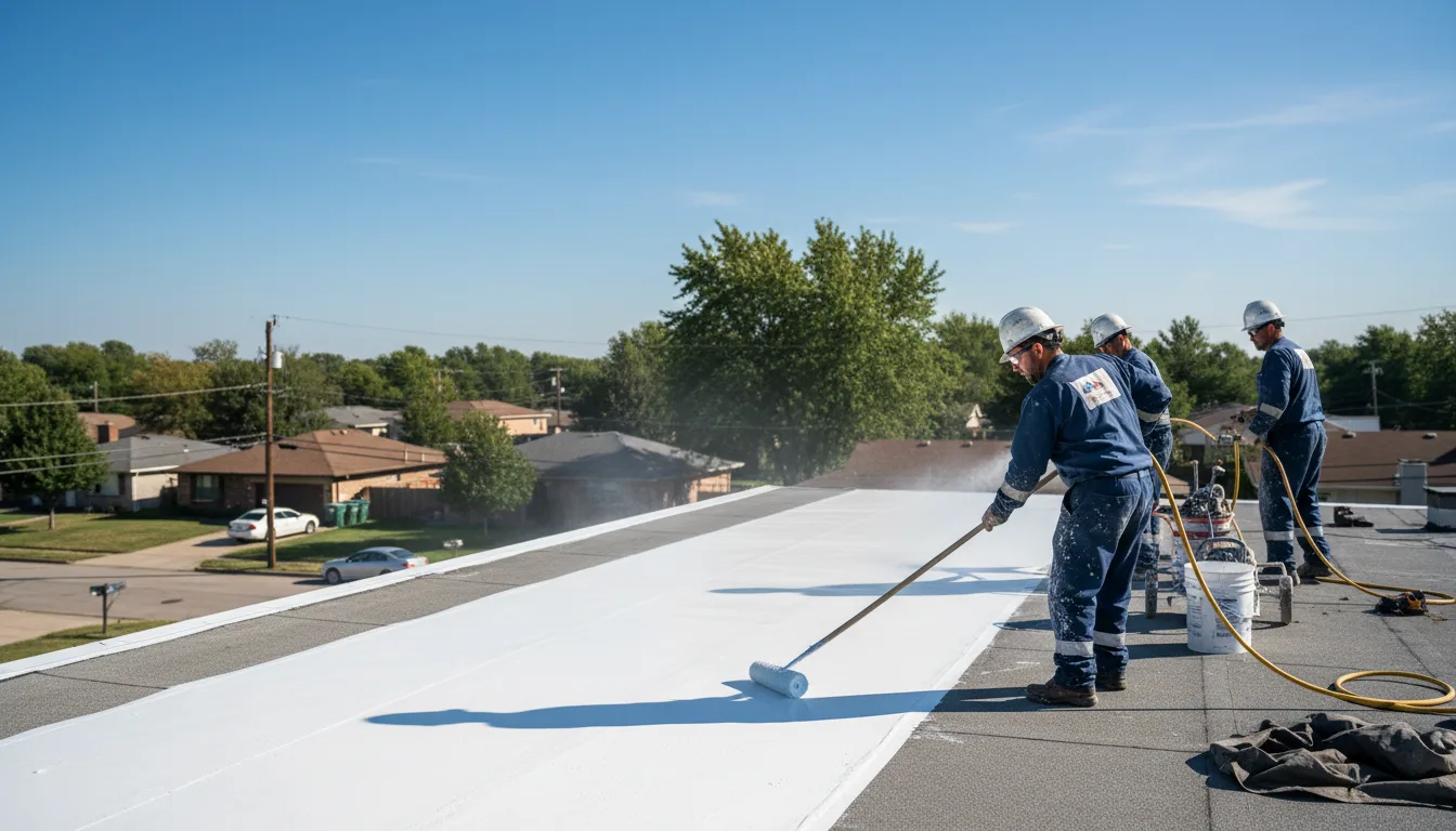 Commercial roof coating in Woodland, PA near me